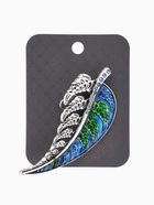 Брошь «Листок желаний», сине-зелёная в серебре - Фото 4