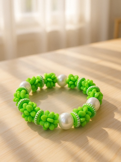 Браслет детский «Выбражулька. Юла», d=6 см цвет светло-зелёный