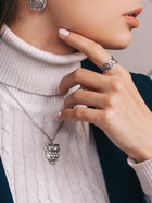 Кулон «Ажурная сова», белый в серебре, 45 см - Фото 5