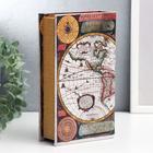 Шкатулка-книга дерево "Карта Колумба" кожзам 21х13х5 см - Фото 4