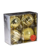 Ёлочные игрушки «Чары», шары новогодние, d=10 см, набор 4 шт., золотистый - Фото 6