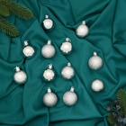 Ёлочные игрушки «Анданте», пластиковые, набор 12 шт., d=4 см, серебристый - Фото 2