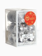 Ёлочные игрушки «Анданте», пластиковые, набор 12 шт., d=4 см, серебристый - Фото 6