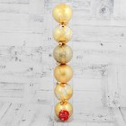 Ёлочные игрушки «Ёлочки ассорти», шары новогодние, d=8 см, набор 6 шт., золотистый - Фото 2