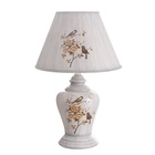 Лампа настольная "Птица в цветочном саду" серая Е14 220В 35,5х24,5х24,5 см - фото 27085159