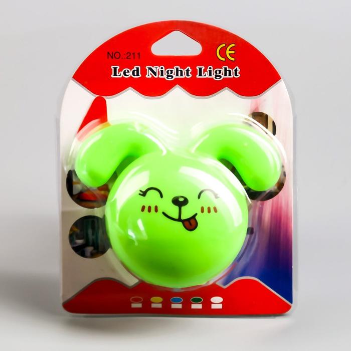 Ночник LED "Кролик", 7 см, 4W (V220) МИКС пластик RISALUX - фото 1896590075