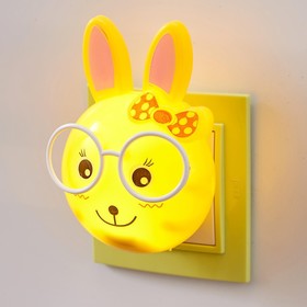 Ночник LED 'Умный Зайчонок',12 см, 4W с фотоэлементом (V220) МИКС, пластик RISALUX