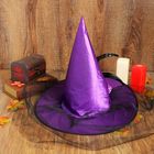 Карнавальная шляпа «Ведьмочка», с фатой, р-р. 56-58, цвет сиреневый - Фото 2