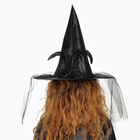 Карнавальная шляпа «Ведьмочка», с фатой, чёрная - Фото 4