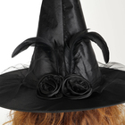 Карнавальная шляпа «Ведьмочка», с фатой, чёрная - Фото 5