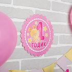 Набор для оформления праздника «1 годик. Малышка», воздушные шары, подставка для торта, гирлянда, топперы, открытка, свеча - Фото 2