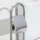 Ёршик для унитаза с подставкой напольный, 22×22×82 см, с держателем для туалетной бумаги, цвет хром - Фото 4