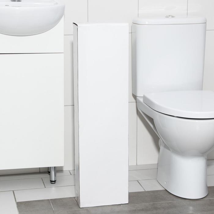 Ёршик для унитаза с подставкой напольный, 22×22×82 см, с держателем для туалетной бумаги, цвет хром - фото 1898065388