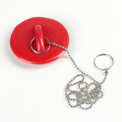 Пробка для ванны, d=6 см (внутренний d=4.5 см), цепочка 55 см, МИКС