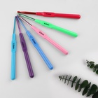Набор крючков для вязания, с пластиковой ручкой, d=2.5-5 мм, 14 см, 6 шт., разноцветный - Фото 3