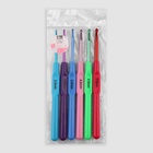 Набор крючков для вязания, с пластиковой ручкой, d=2.5-5 мм, 14 см, 6 шт., разноцветный - Фото 5