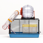 Клетка для грызунов малая, 40×25×22 см, с лабиринтом, колесом и домом, цвет МИКС - Фото 14