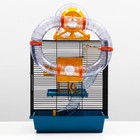 Клетка для грызунов, 39×29×64 см, трехярусная, с лабиринтом и колесом, цвет МИКС - Фото 2