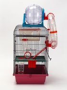 Клетка для грызунов, 39×29×64 см, трехярусная, с лабиринтом и колесом, цвет МИКС - Фото 15