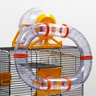 Клетка для грызунов трехярусная с лабиринтом и колесом, 39 x 29 х 64 см, микс цветов - Фото 3