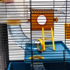 Клетка для грызунов, 39×29×64 см, трехярусная, с лабиринтом и колесом, цвет МИКС - Фото 7