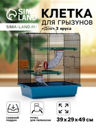 Клетка для грызунов «Дом», 39×29×49 см, трехярусная, цвет МИКС - Фото 1