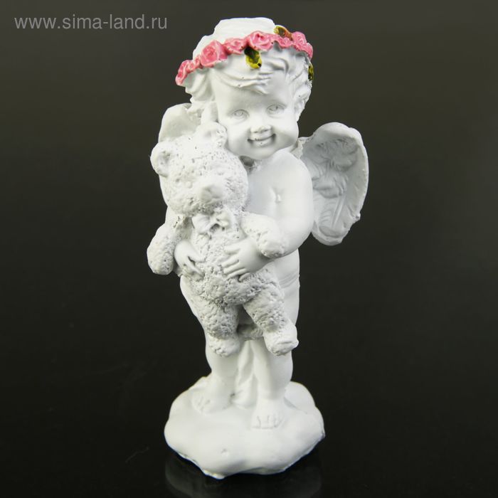 Сувенир полистоун "Белоснежный ангел с мишкой" МИКС 11,5х5,7х4,3 см - Фото 1