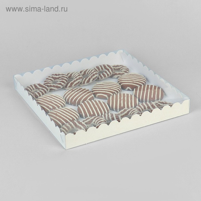 Кондитерская складная коробка для печенья UPAK LAND 25 х 25 х 3 см - Фото 1