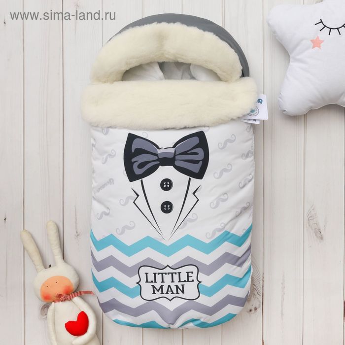 Конверт на выписку зимний "Little man" - Фото 1