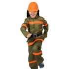Карнавальный костюм «Пожарный»: куртка, брюки, ремень, шлем, р. 30–32, рост 116–122 см - фото 8563607