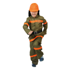 Карнавальный костюм «Пожарный»: куртка, брюки, ремень, шлем, р. 32–34, рост 128–134 см - фото 8563611