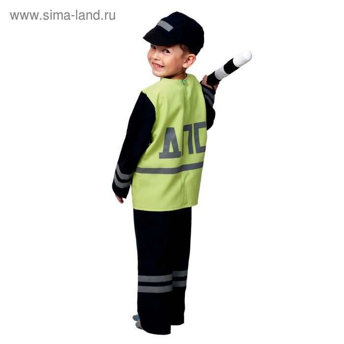 Карнавальный костюм «Полицейский ДПС», р. 32–34, рост 128–134 см: куртка, брюки, кепка, жезл - Фото 1