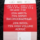 Пряжа для вязания спицами, крючком «Пехорский текстиль. Осенняя», 25% шерсть, 75% ПАН, 150 м/200г, (435 антрацит) 2444308 - фото 1244361