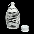 Подсвечник металл 1 свеча "Уличный фонарь в сеточку с бабочками" белый 16х8,5х8,5 см - Фото 3