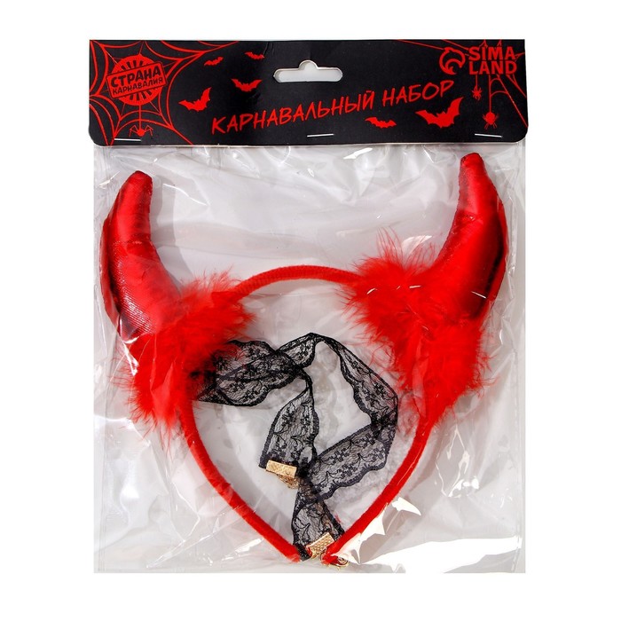 Карнавальный костюм чёртика «Дьявол во плоти», чокер, рожки - фото 1905414750