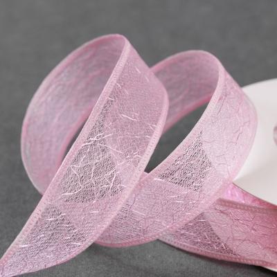 Лента декоративная «Паутинка», 25 мм, 23 ± 1 м, цвет розовый №1