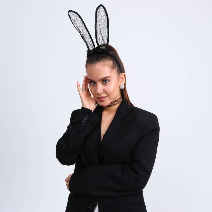 Карнавальный костюм «Зайчонок» чокер, ушки - Фото 1