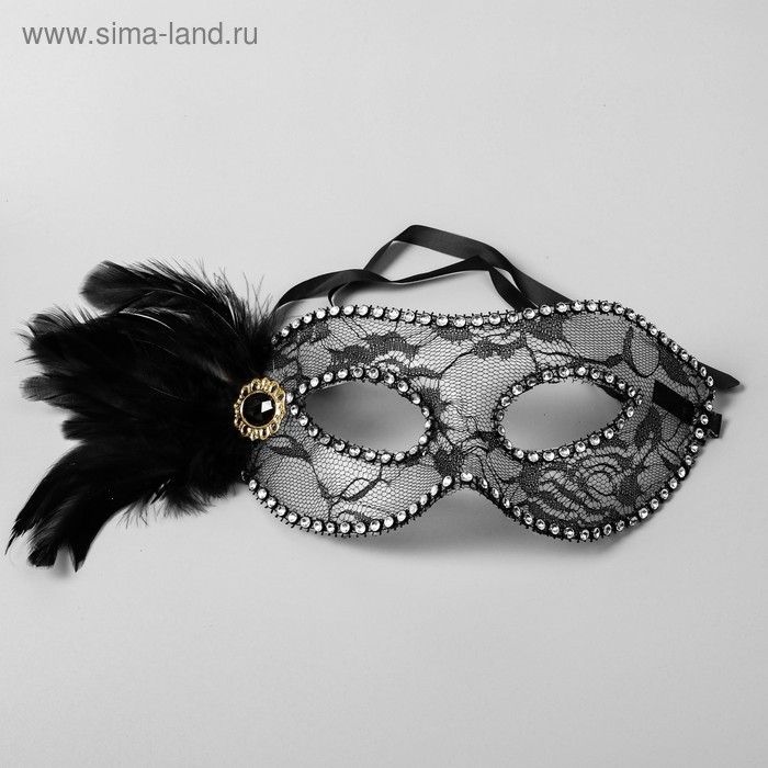 Карнавальная маска «Леди», с пером - Фото 1