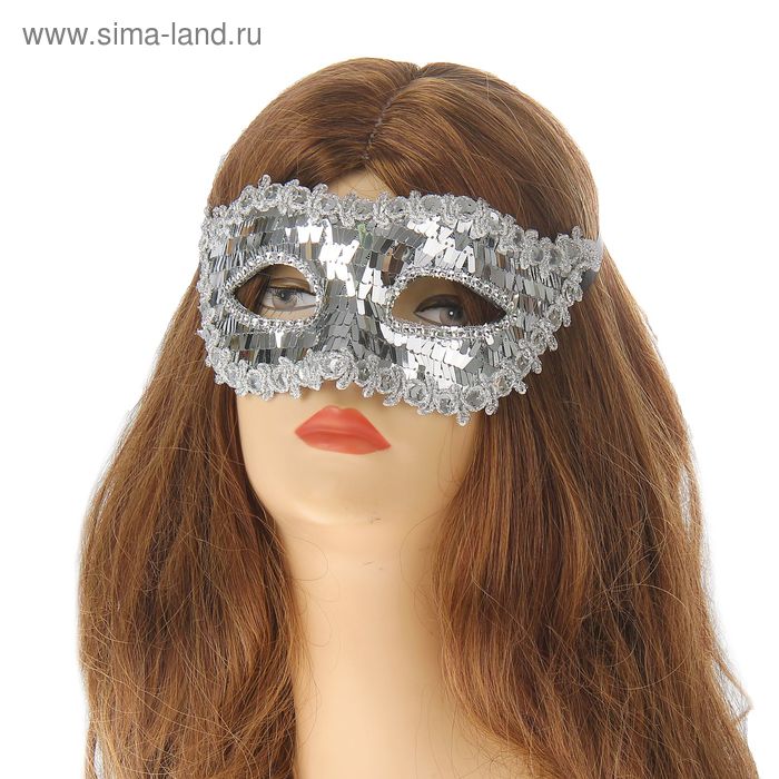 Карнавальная маска «Венеция», цвет серебряный - Фото 1
