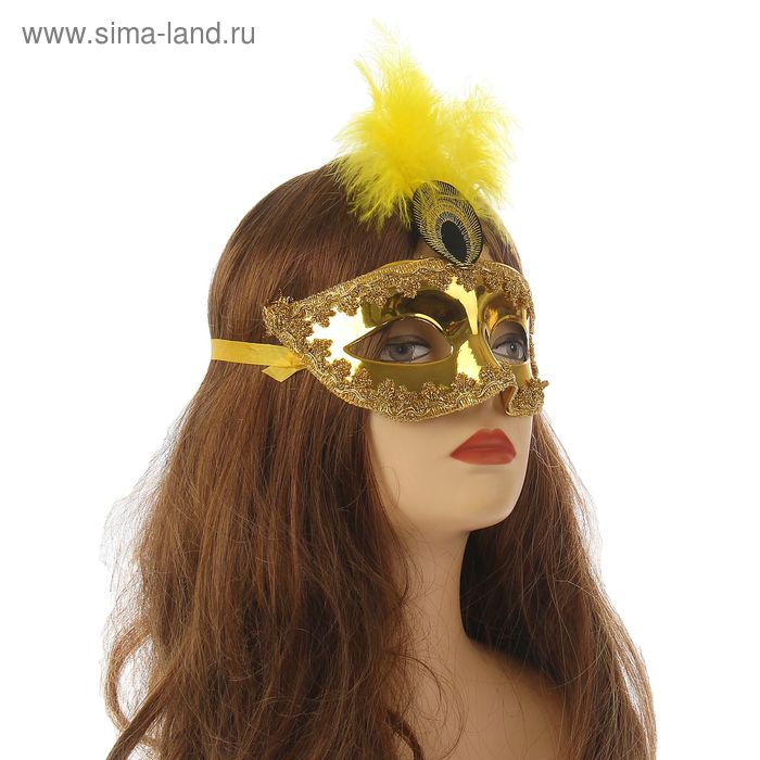 Карнавальная маска «Сияние», цвет золотой - Фото 1