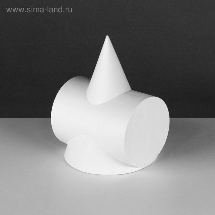 Геометрическая фигура сечение цилиндра в конусе, 15 х 15 х 20 см (гипсовая) - Фото 1