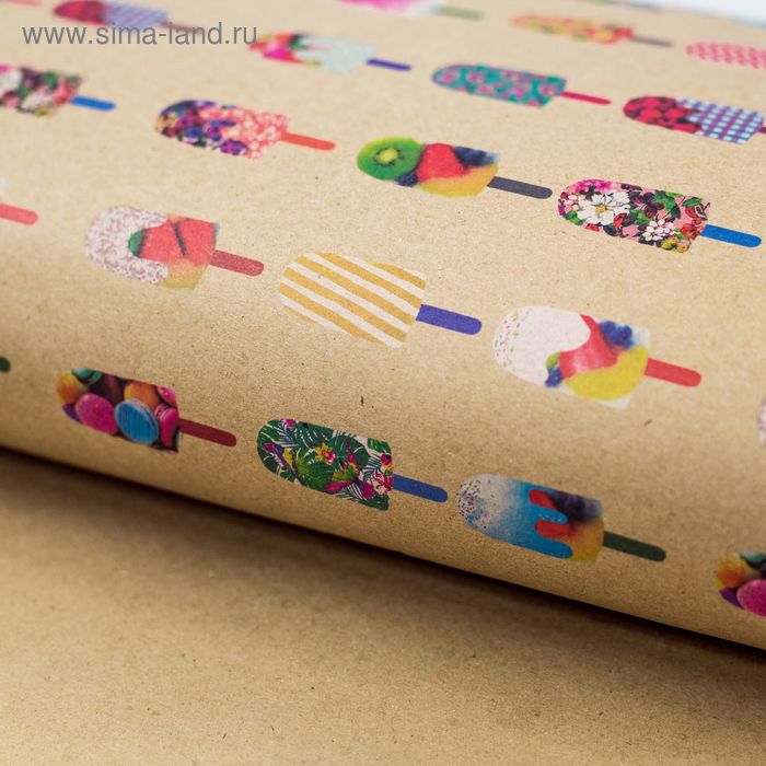 Бумага упаковочная крафтовая «Вкусное лето», 50 × 70 см - Фото 1