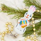 Ёлочная игрушка «Зайчик с барабаном» h=9.6 см - Фото 1