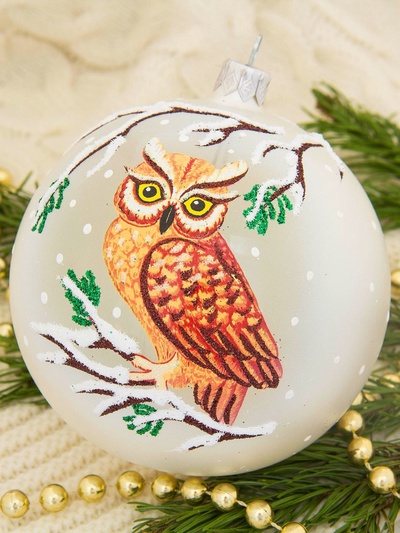 Ёлочный шар «Филин», новогодний, d=9.5 см