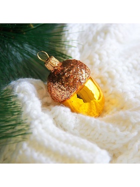 Ёлочная игрушка «Жёлудь» h=5 см