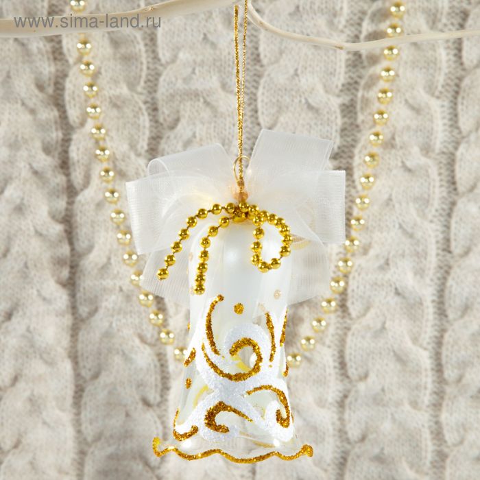 Ёлочная игрушка «Узорный колокольчик» h=8.2 см - Фото 1