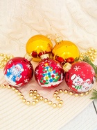 Ёлочные игрушки 5 шт. «Волшебство», шары новогодние, d=6 см - Фото 3