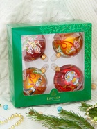 Ёлочные игрушки 4 шт. «Щелкунчик», шары новогодние, d=7.5 см - Фото 2