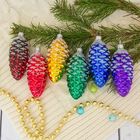 Ёлочные игрушки «Сосновый бор» (набор 6 шт.) d=8 см - Фото 1