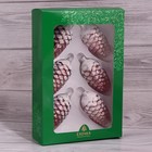 Ёлочные игрушки «Шишки сосновые» микс, (набор 6 шт.) h=9 см - Фото 2